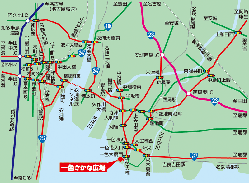 一色さかな広場　アクセス地図（詳細）
